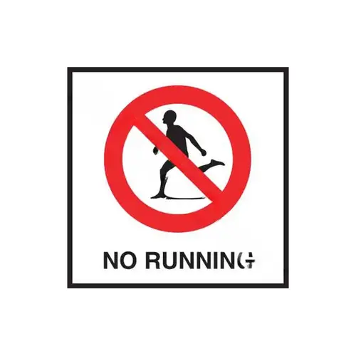6x6 No Running Symbol Non-skid Bw Depth Marker 6x6 No Running Symbol Non-skid Bw Depth Marker