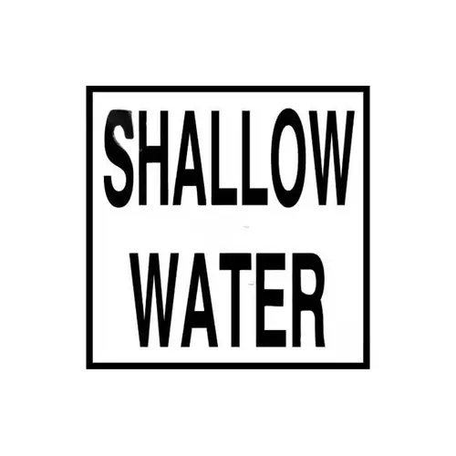6x6 2" Shallow Water Non-skid Bw Depth Marker 6x6 2" Shallow Water Non-skid Bw Depth Marker