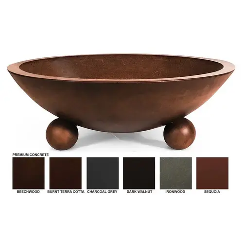 32" Dark Walnut Biltmore Concrete Fire Bowl 32" Dark Walnut Biltmore Concrete Fire Bowl