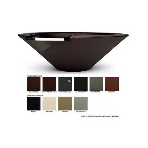 36" Dark Walnut Essex Concrete Water Bowl