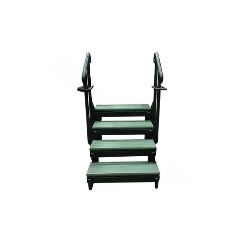 36" Gry 4-tread Spa Step W/ Blk Frame Gray 36" Gry 4-tread Spa Step W/ Blk Frame Gray