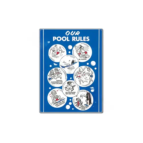 18" X 24" Adult Animation Our Pool Rules Sign 18" X 24" Adult Animation Our Pool Rules Sign