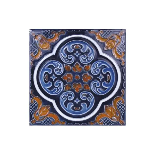 6x6 Casablanca Cobalt Rust Deco CPT-37-9604 - 15SQF per case 6x6 Casablanca Cobalt Rust Deco CPT-37-9604 - 15SQF per case