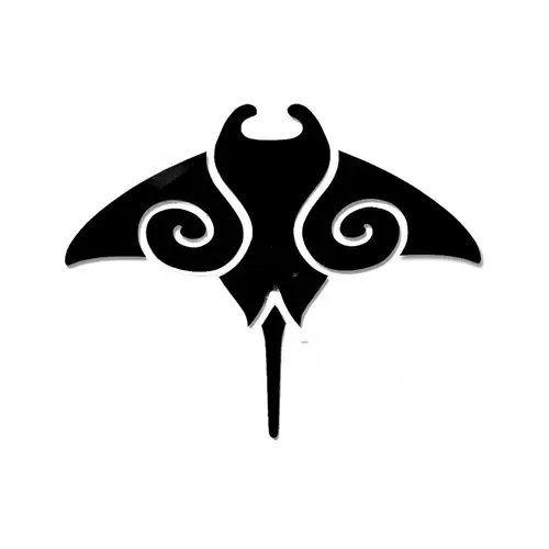 4"x4" 2/set Step Mrk Tribal Manta Ray Mosaic Blk 4"x4" 2/set Step Mrk Tribal Manta Ray Mosaic Blk