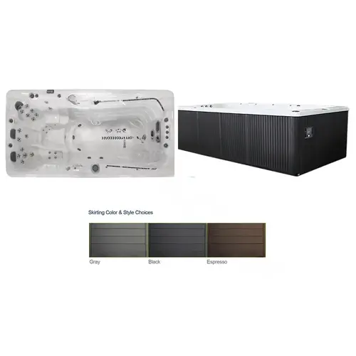 Slswimpro17l Swim Spa Silver Int/gray Ext W/ /led Jets/cover/stereo/exer Equip