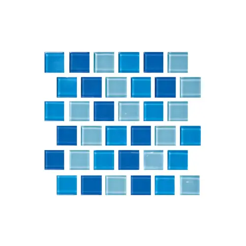 1" X 1" Allure Translucent Glass Tile Peacock