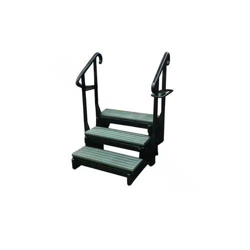 36" Deep Gry 3-tread Spa Step W/ Blk Frame 36" Deep Gry 3-tread Spa Step W/ Blk Frame