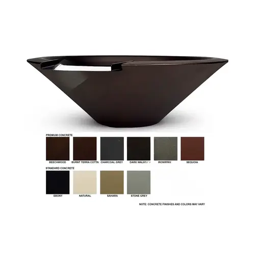 48" Dark Walnut Essex Concrete Water Plantier