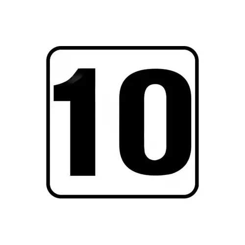 6" X 6" 10 Number Only No Series Non-skid Vinyl Stick-on Depth Marker 6" X 6" 10 Number Only No Series Non-skid Vinyl Stick-on Depth Marker