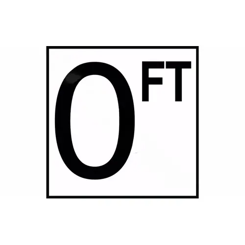 8" X 8" 0ft Ft Skid-resistant Ceramic Tile Deck Depth Marker