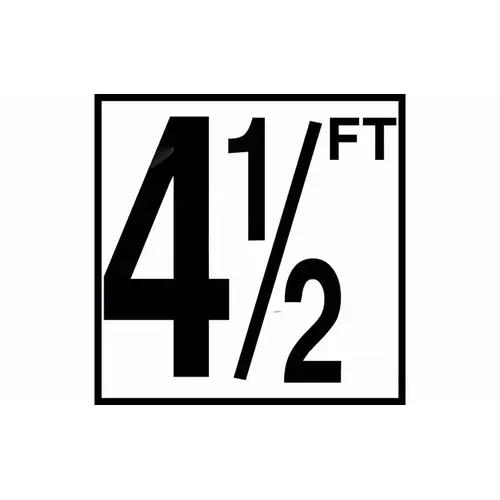 6" X 6" White Tile With Black 5" Smooth "4-1/2ft" Depth Marker 6" X 6" White Tile With Black 5" Smooth "4-1/2ft" Depth Marker