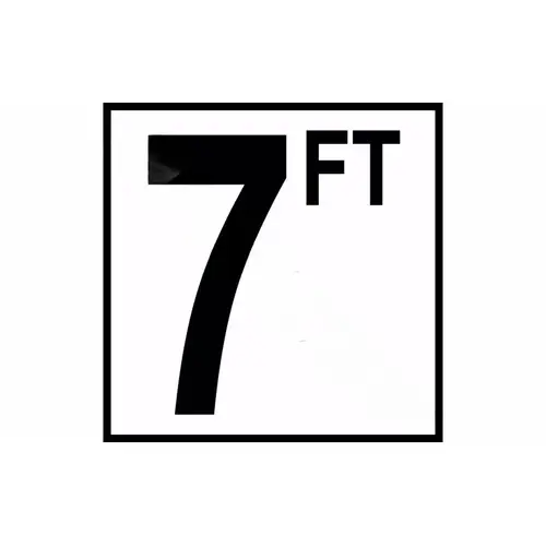 6" X 6" White Tile With Black 5" Smooth "7ft" Depth Marker 6" X 6" White Tile With Black 5" Smooth "7ft" Depth Marker