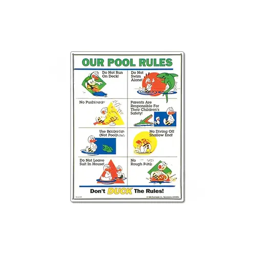 18" X 24" Don't Duck The Rules Pool Sign 18" X 24" Don't Duck The Rules Pool Sign