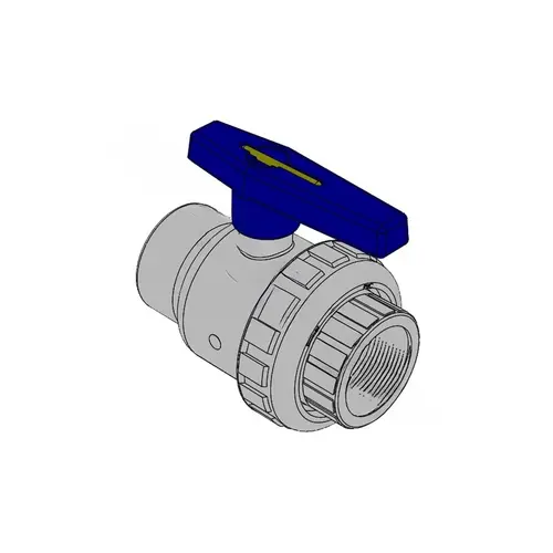 1 1/2" Single Union Blocked Ball Valve Fip/fip White 1 1/2" Single Union Blocked Ball Valve Fip/fip White