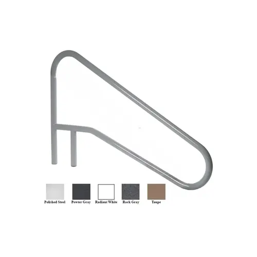 54" Pearl White 4 Bend Braced Deck Mount Stair Rail 54" Pearl White 4 Bend Braced Deck Mount Stair Rail