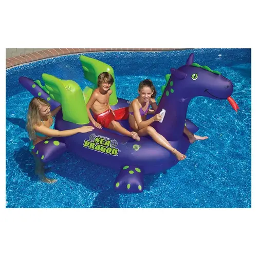 Pool Float Purple Vinyl Inflatable Sea Dragon Purple