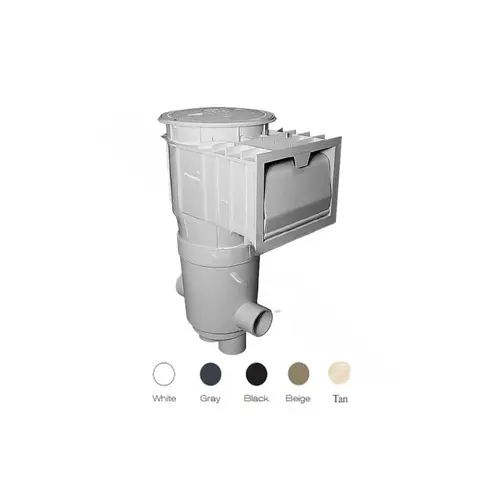 2" Socket Gray Renegade Gunite Inground Skimmer With Deep Basket Without Venturi