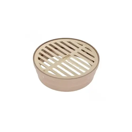 Nds  6" Satin Brass Round Grate W/ Styrene Collar