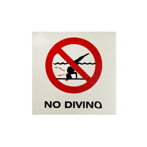 6x6 No Diving Symbol Non-skid Bw Depth Marker 6x6 No Diving Symbol Non-skid Bw Depth Marker