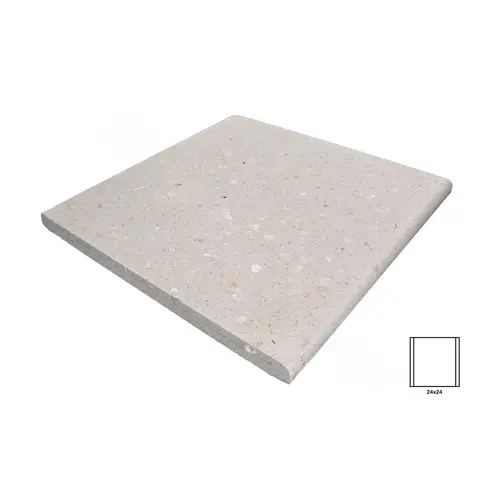 24x24 2-sided Ivory Bullnose Shellock Coping 24x24 2-sided Ivory Bullnose Shellock Coping