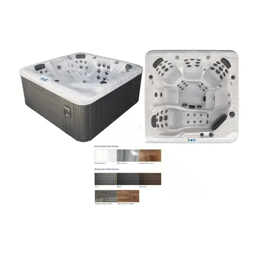 Sl863l Hot Tub Sterling Silver Int/gray Ext W/ Circ Pump/stereo Sl863l Hot Tub Sterling Silver Int/gray Ext W/ Circ Pump/stereo