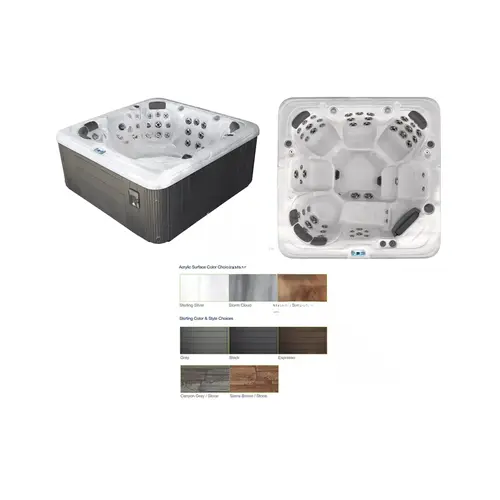 Sl753b Hot Tub Sterling Silver Int/gray Ext W/ Led Jets Sl753b Hot Tub Sterling Silver Int/gray Ext W/ Led Jets