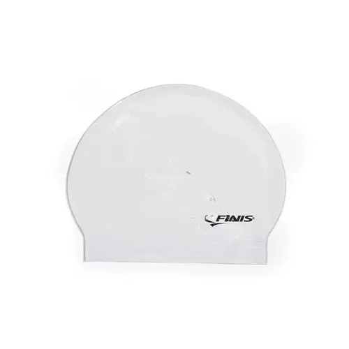 White Solid Latex Swim Cap