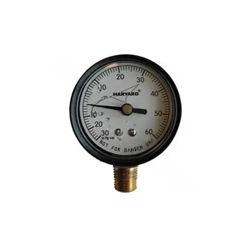 2.5" 0-30"hg .25" Btm Mount Vacuum Gauge