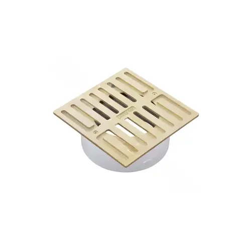 Nds 5" Satin Brass Square Grate W/ Pvc Collar Nds 5" Satin Brass Square Grate W/ Pvc Collar