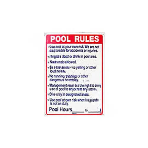 18"x24" Pool Rules Sign