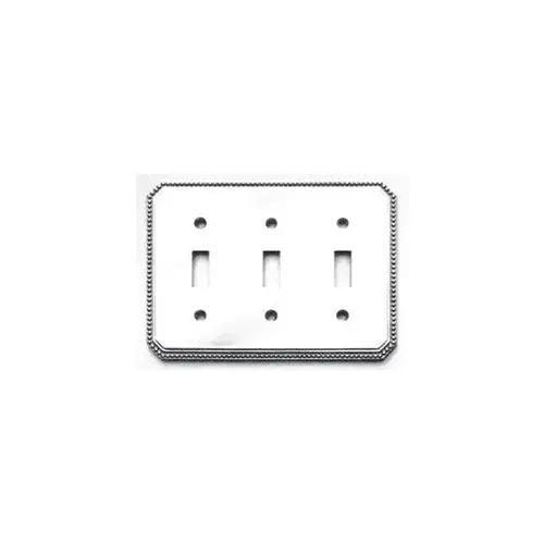 Triple Toggle Beaded Switchplate Bright Chrome Finish Triple Toggle Beaded Switchplate Bright Chrome Finish