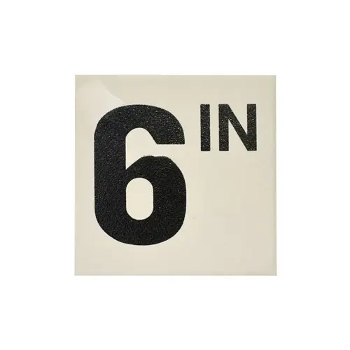 6x6 4" 6in Non-skid Bw Depth Marker 6x6 4" 6in Non-skid Bw Depth Marker