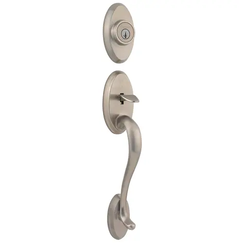 Shelburne Double Cylinder Exterior Handleset SmartKey with RCAL Latch and RCS Strike Satin Nickel Finish Shelburne Double Cylinder Exterior Handleset SmartKey with RCAL Latch and RCS Strike Satin Nickel Finish