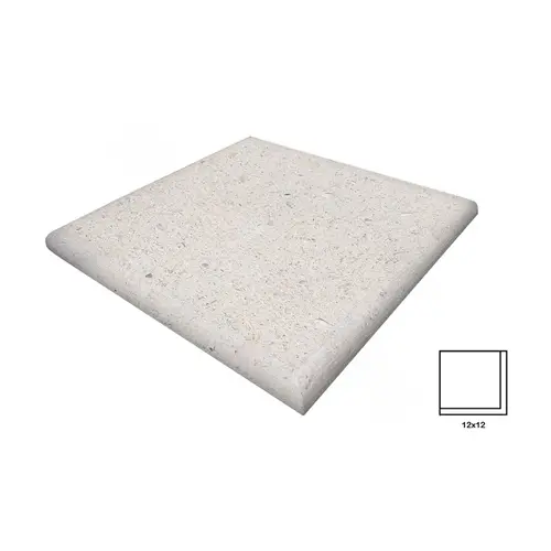 12" X 12" Ivory Shellock Adjacent Sided Bullnose Coping