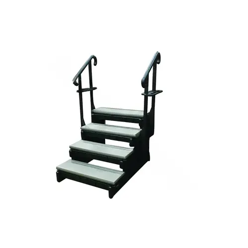 36" Portabello 4-tread Spa Step W/ Blk Frame