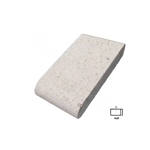 4" X 8" Ivory Shellock Single Sided Bullnose Coping