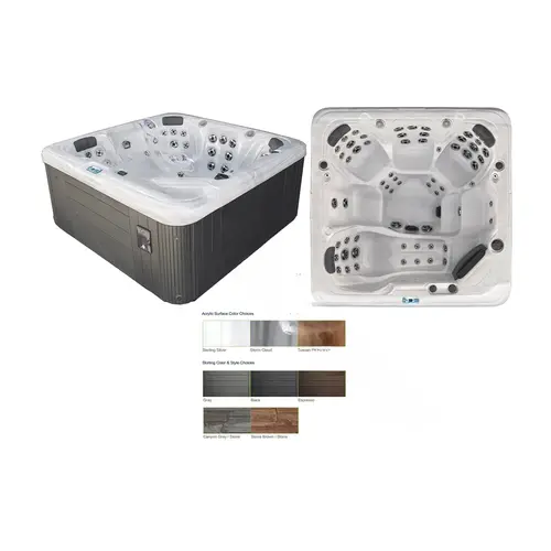 Gl863l Hot Tub Sterling Silver Int/gray Ext W/ Stereo Gl863l Hot Tub Sterling Silver Int/gray Ext W/ Stereo
