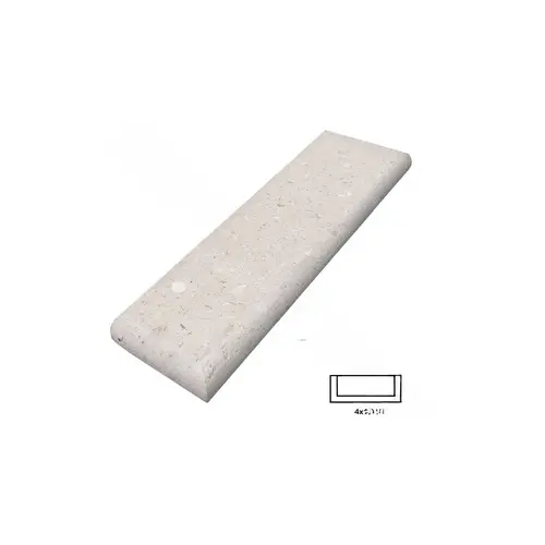 4" X 16" Ivory Shellock Triple Sided Bullnose Coping