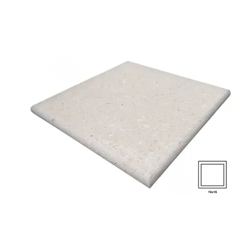 16" X 16" Ivory Shellock Four Sided Bullnose Coping