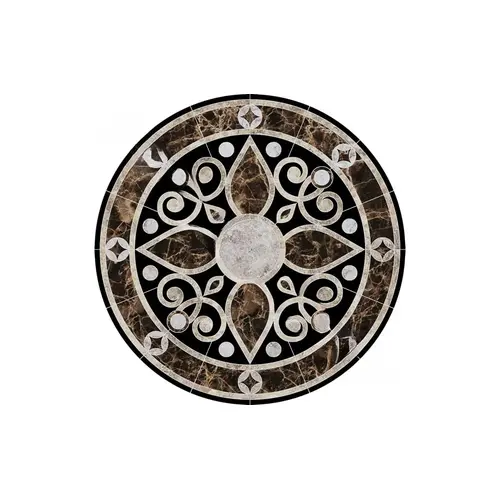 36" Baroque Medallion 2 Mosaic Pool Tile Brown 36" Baroque Medallion 2 Mosaic Pool Tile Brown