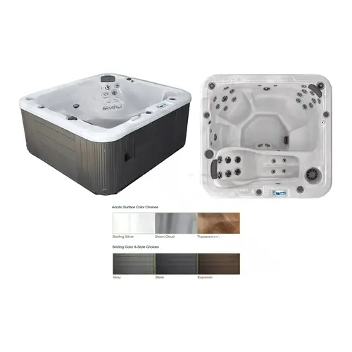 Sl635l Hot Tub Sterling Silver Int/black Ext W/ Stereo Sl635l Hot Tub Sterling Silver Int/black Ext W/ Stereo