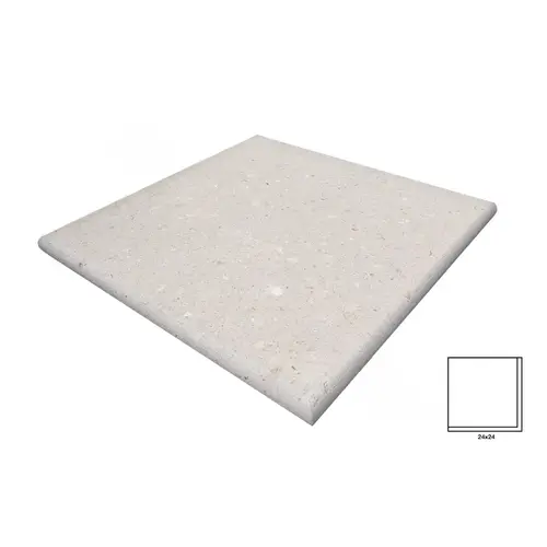 24" X 24" Ivory Shellock Adjacent Sided Bullnose Coping 24" X 24" Ivory Shellock Adjacent Sided Bullnose Coping