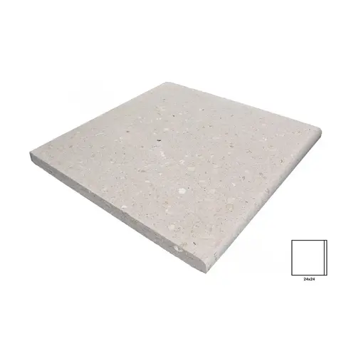 24" X 24" Ivory Shellock Single Sided Bullnose Coping 24" X 24" Ivory Shellock Single Sided Bullnose Coping