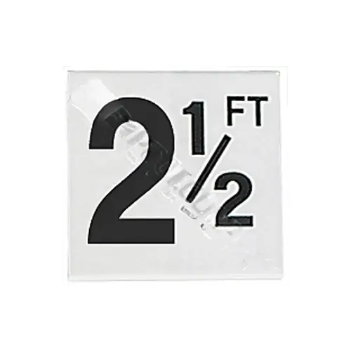 6" X 6" 2-1/2ft Ft Smooth Ceramic Tile Waterline Depth Marker 6" X 6" 2-1/2ft Ft Smooth Ceramic Tile Waterline Depth Marker