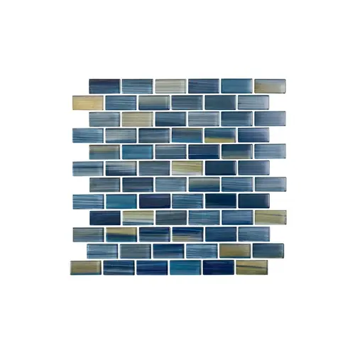 1" X 2" Escapade Tile Aqua 1" X 2" Escapade Tile Aqua