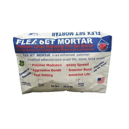 50# White Premium Flex Set Thinset Mortar 50# White Premium Flex Set Thinset Mortar
