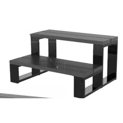 27" X 20.7" X 14.2" Gray 2-tier Spa Step With Aluminum Frame