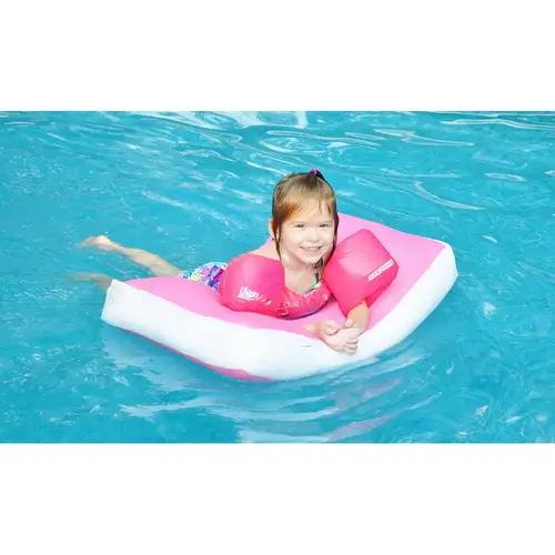 Bubble Mini Aqua Cloud Floating Pillow 3 Per Case Pink with White Band