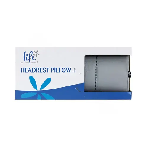 11.22" X 3.3" Gray Headrest Pillow With Gray Stitching 11.22" X 3.3" Gray Headrest Pillow With Gray Stitching
