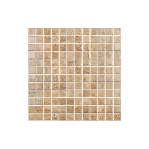1" X 1" Stones Collection Glass Tile Beige Travertino Bright - Brillo 1.075 Sqft 1" X 1" Stones Collection Glass Tile Beige Travertino Bright - Brillo 1.075 Sqft